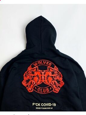 Darc Sport 2020 F*CK COVID-19 Wolves Hoodie Black Red NFGU